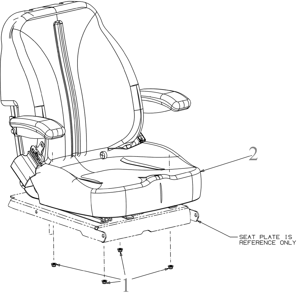 Seat Diagram and Parts List for ZTX5-54KH (47RKAAA7A10)(2023) Cub Cadet Lawn Tractor